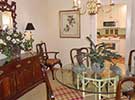 The Dining Room has quality furniture and extra china for entertaining